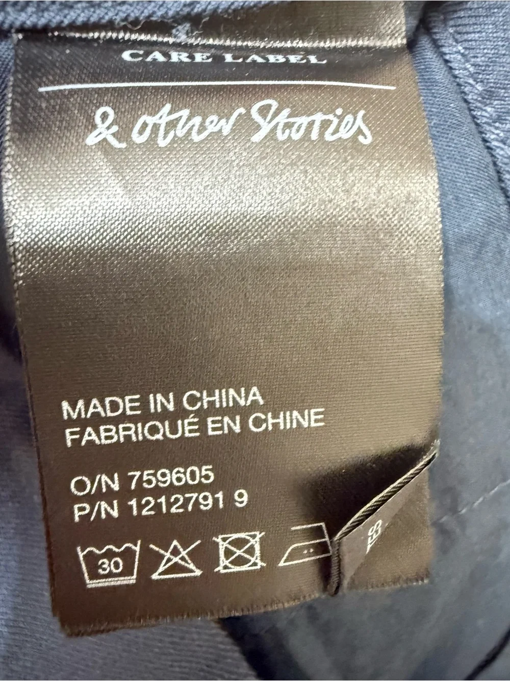 & Other Stories 8 Navy Wide-Leg High-Rise Cotton Wool Pants Preppy Clean Girl - Picture 6 of 9